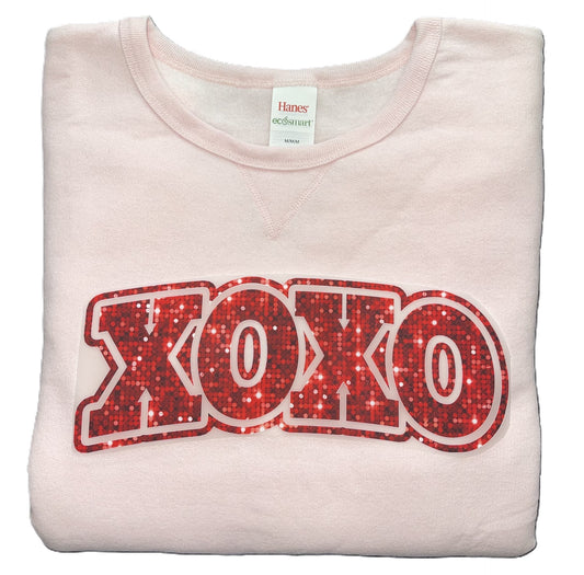 Glitter XOXO Pull-On Sweatshirt