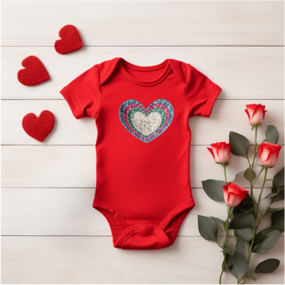 Heart Overlay Valentine's Day Onesie/T-shirt