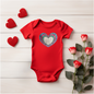 Heart Overlay Valentine's Day Onesie/T-shirt