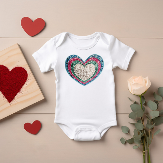 Heart Overlay Valentine's Day Onesie/T-shirt