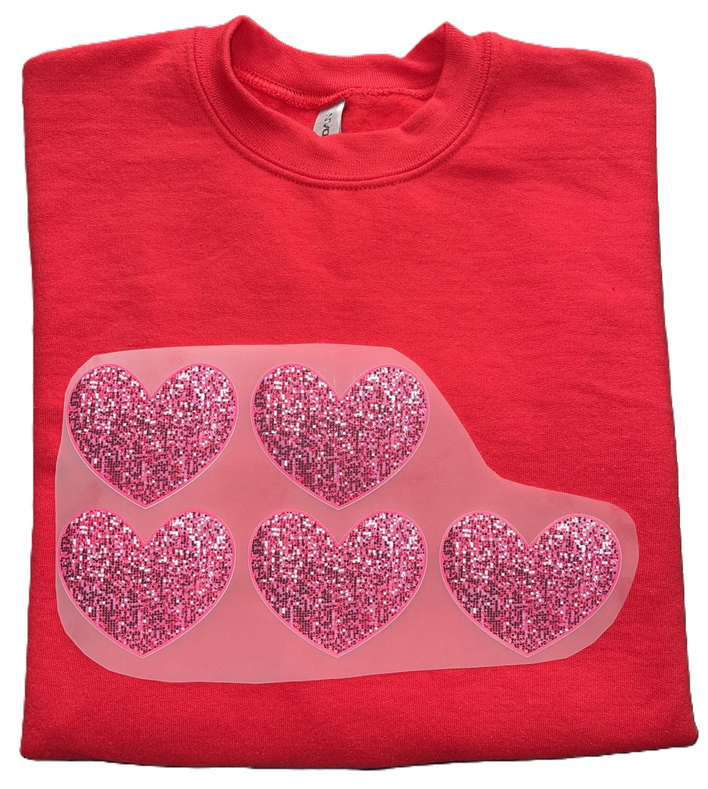 Glitter Hearts Pull-On Sweatshirt